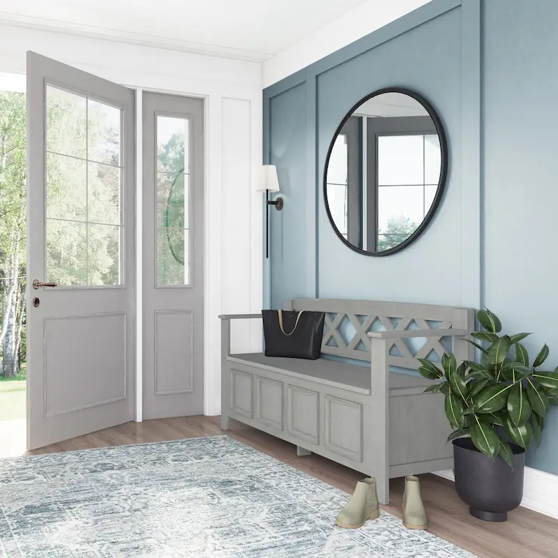 48 Inch Solid Wood Entryway Storage Bench - Seats 2