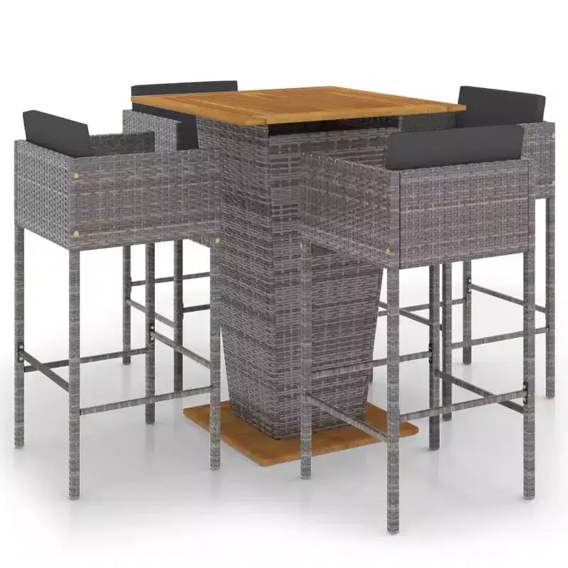 vidaXL Garden Bar Set with cushions