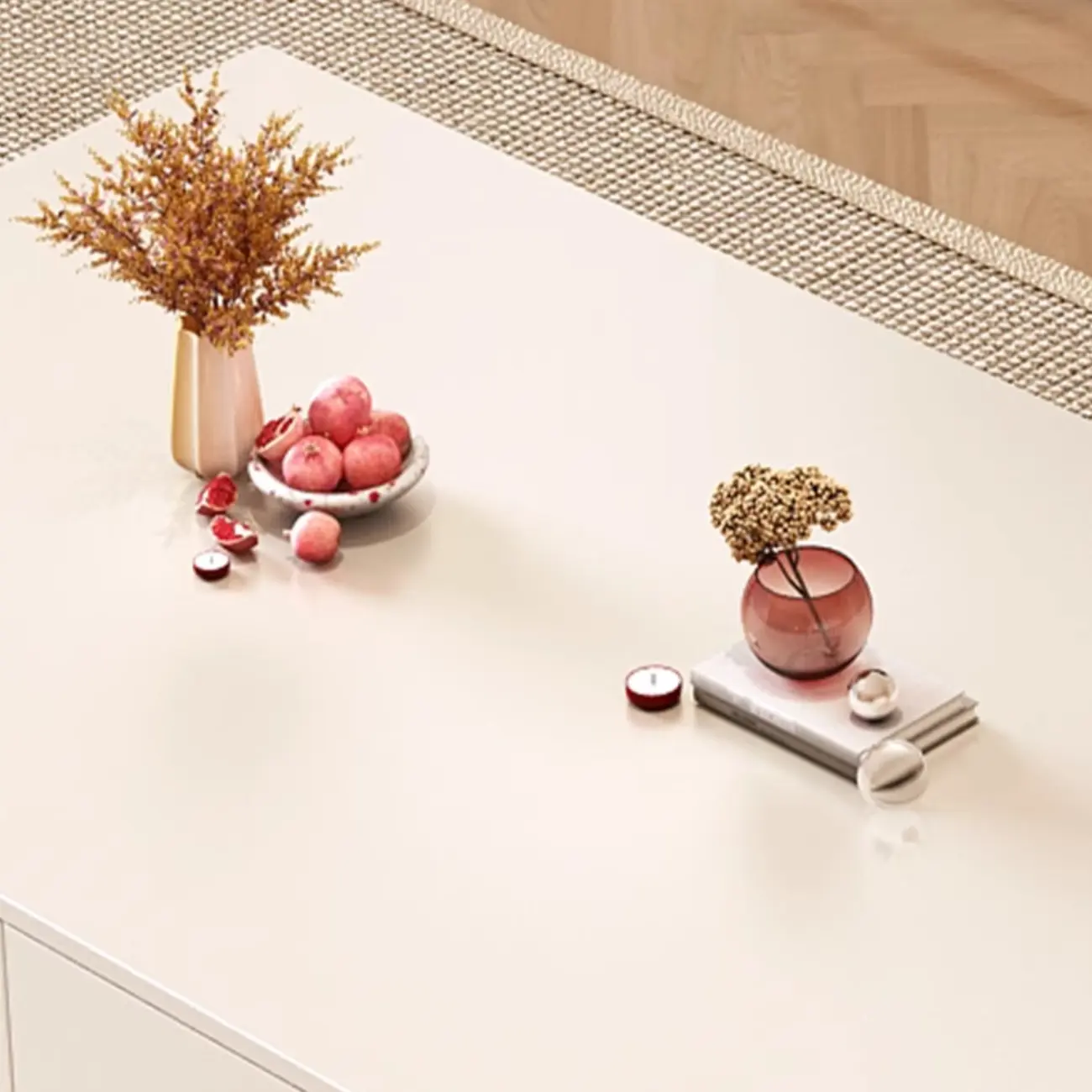 Modern Wooden TV Stand with Shelves and Drawers