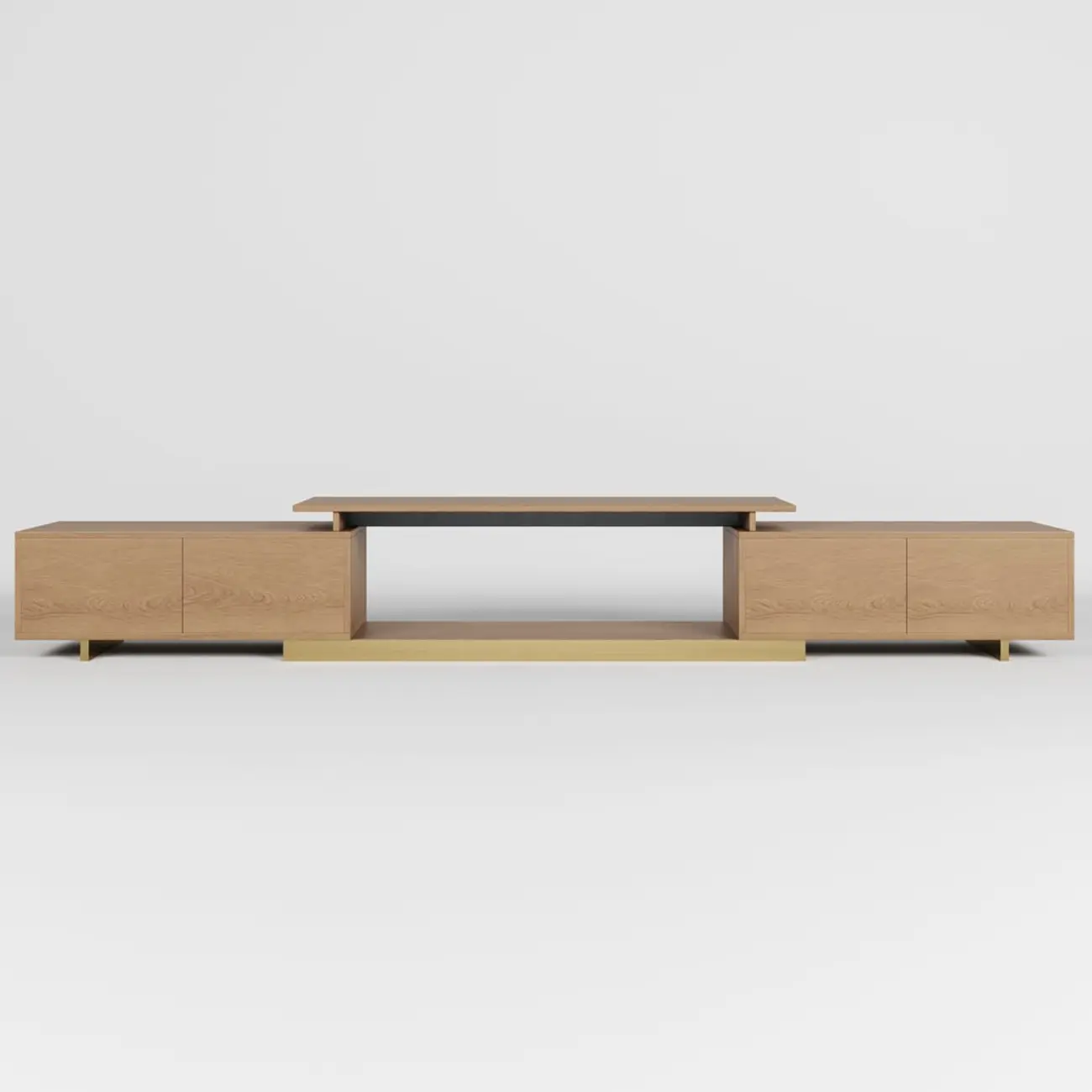 Modern Wood Extendable TV Stand Entertainment Center