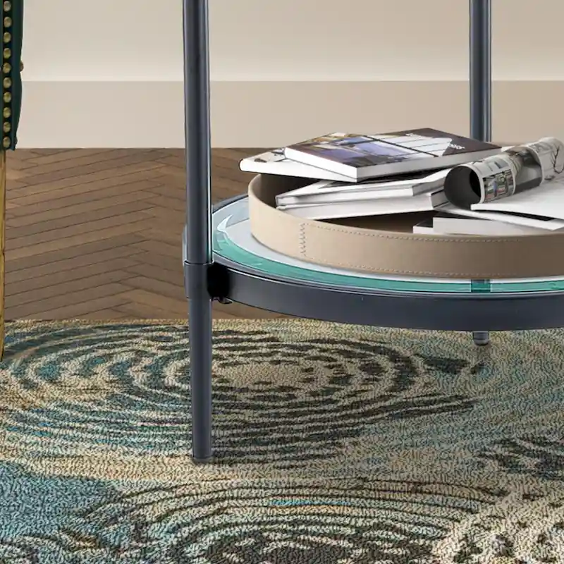 Tempered Glass Small Round End Table