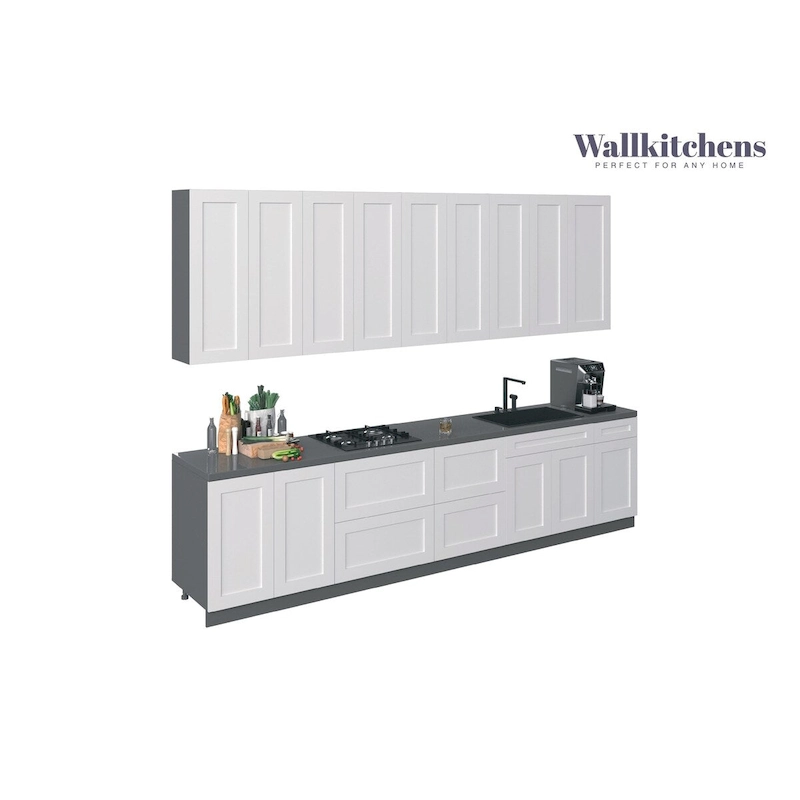 Kitchen Elite Epicure Collection White Matte Color Base Size 11Ft Wide - 138x24