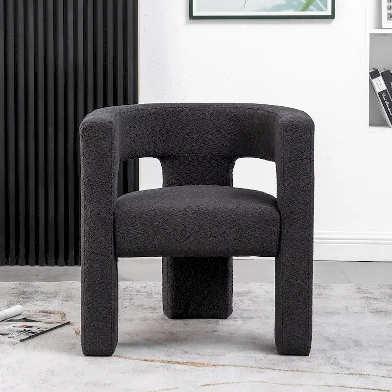 28 Wide Boucle Upholstered Square Armchair
