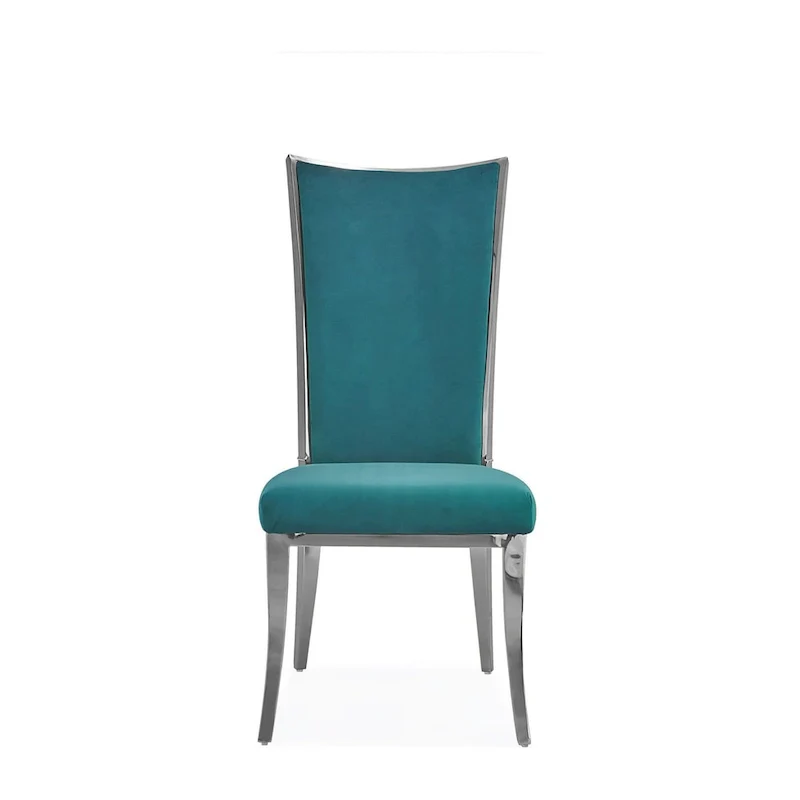 Silver Velvet Upholstered Dining Chair