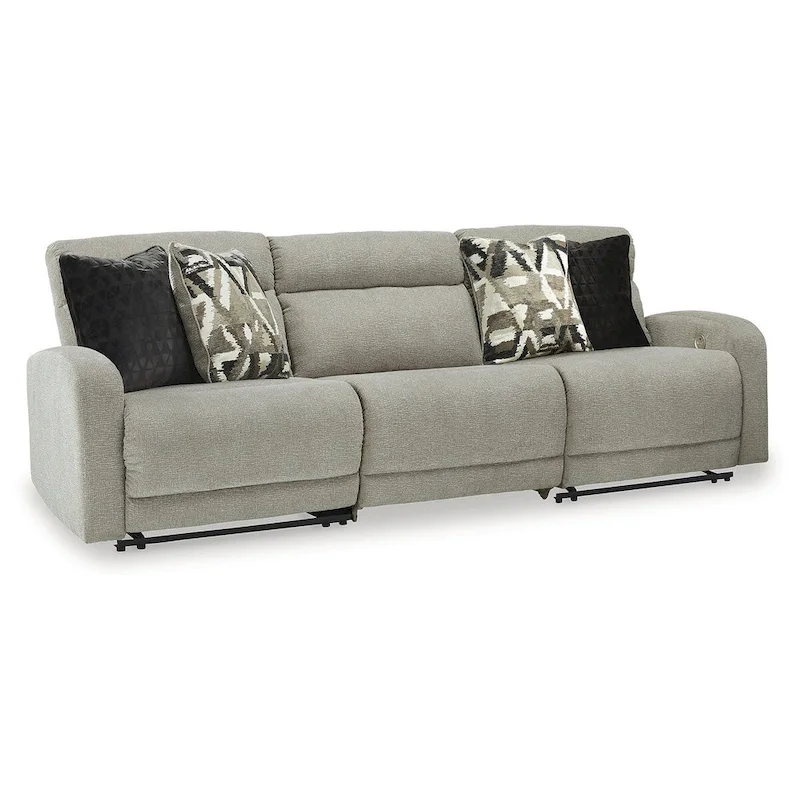 Gray 3-Seat Power Reclining Sectional Sofa - 109