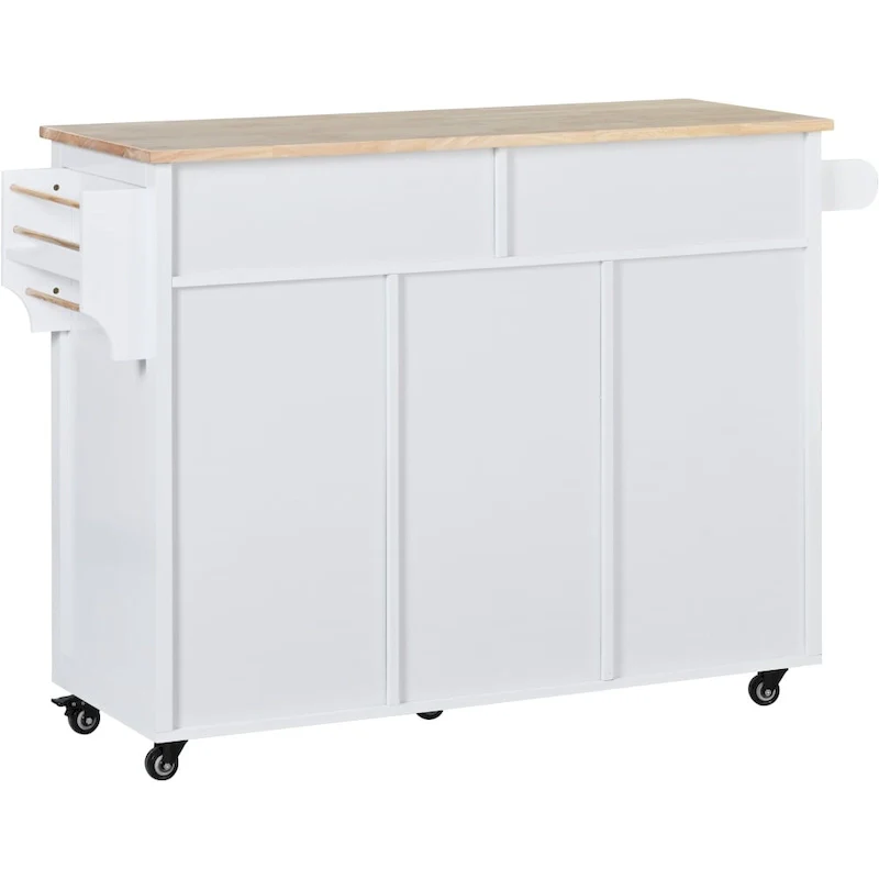 53 in. W Kitchen Island with Countertop and Drawers - N/A