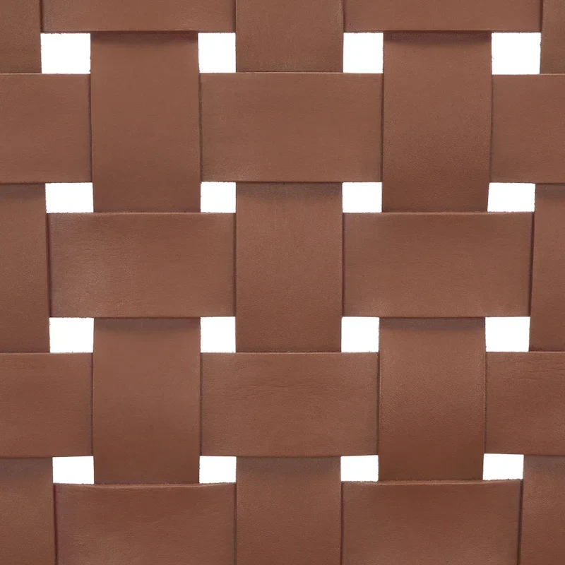 Natural Wood Leather Woven Accent Chair - Single Seat