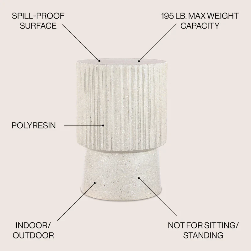 Kline 19  Modern Art Deco Tambour Accent Table , by JONATHAN Y