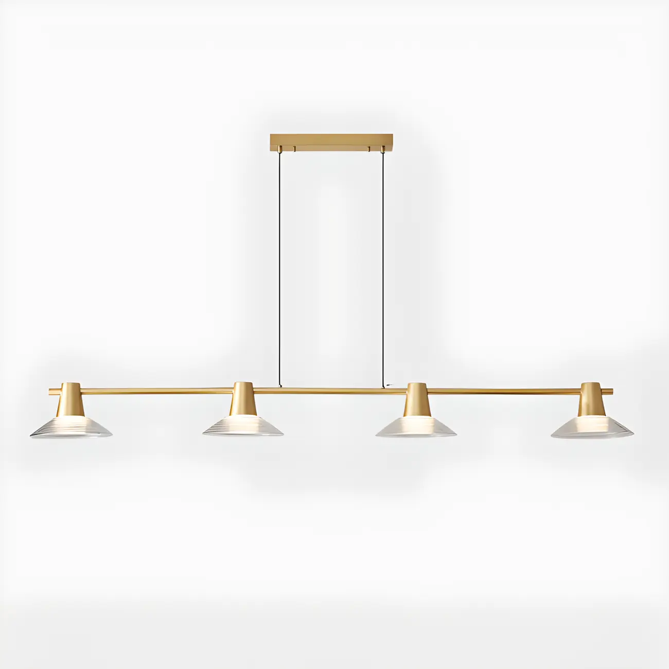 Modern Black Cone Glass 3-Light Island Light