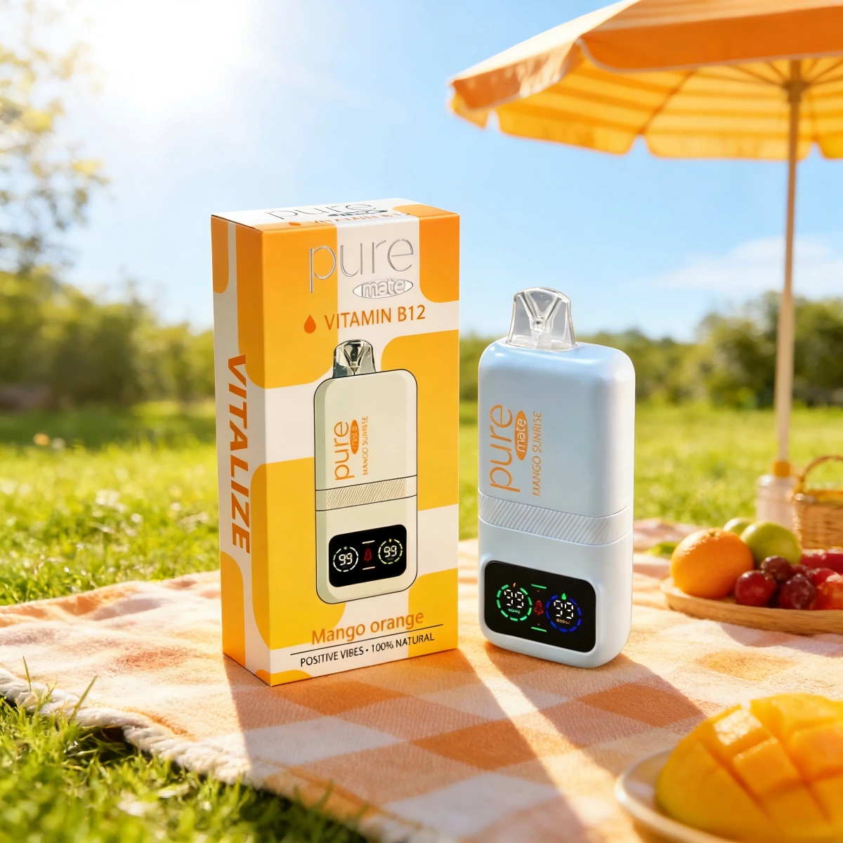 Pure Bar 10000 Puffs B12 Energy Vape Mango Orange Tropical Citrus Fusion