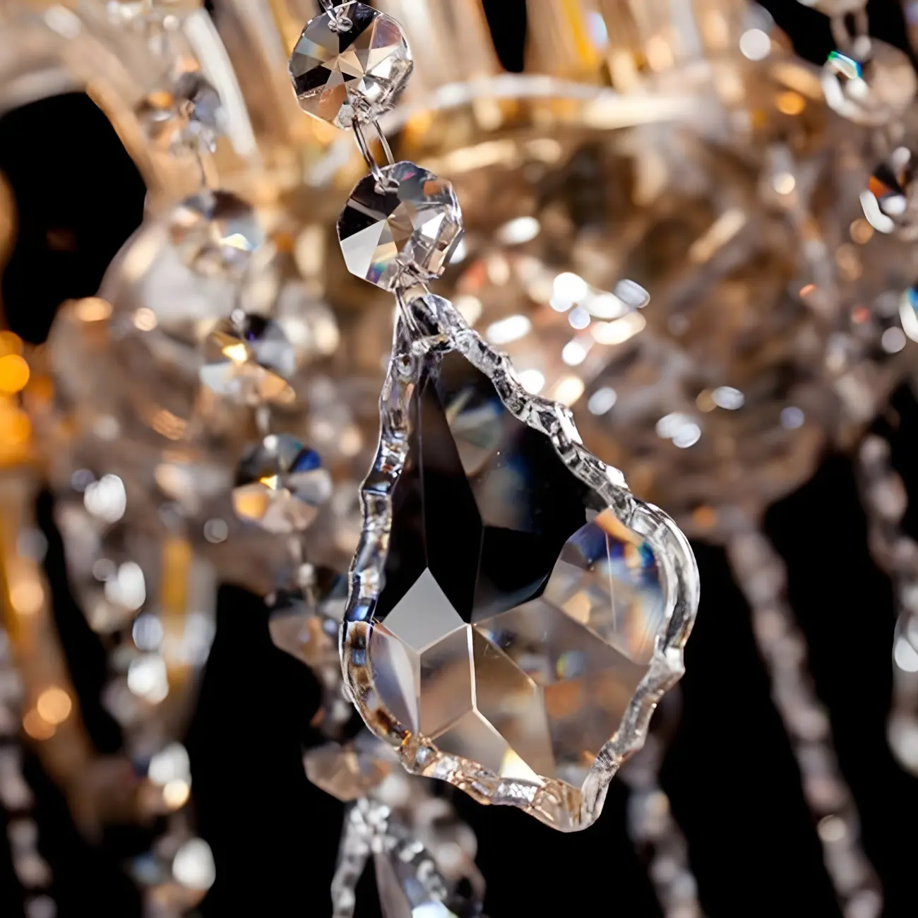 Mid-Century Luxurious Crystal Candelabra Chandelier
