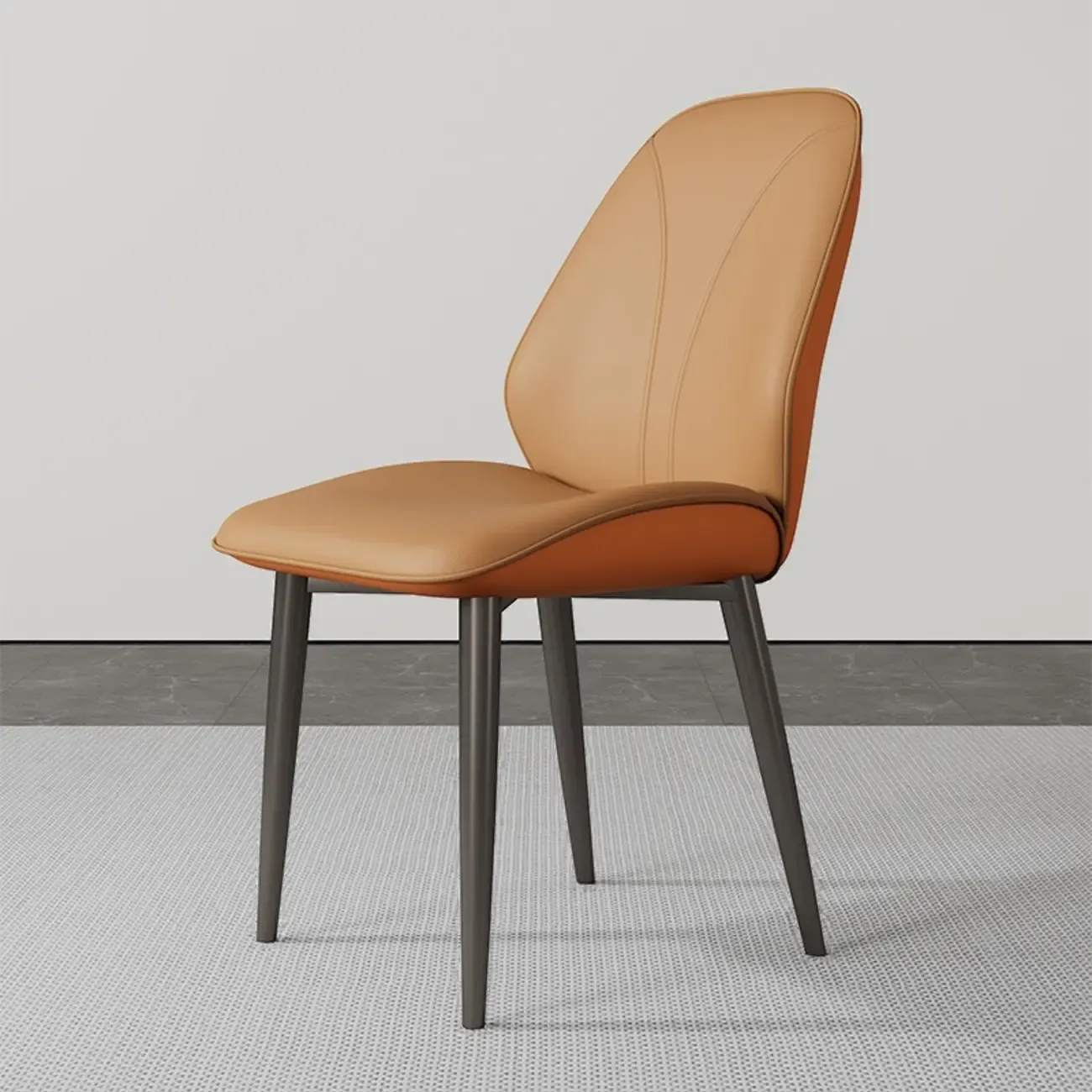 Modern Upholstered Faux Leather Armless Dining Chair