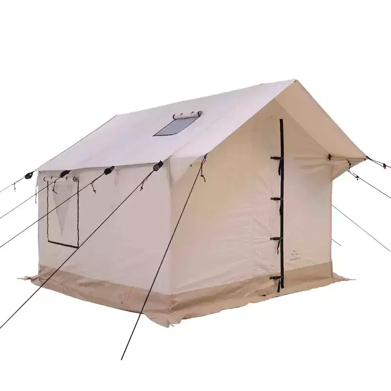 WHITE DUCK 8 x 10 ft Alpha Canvas Wall Tent with Stove Jack & Frame, 4-Season Water Repellent Camping & Hunting Tent, DYNA DUCK Fabric