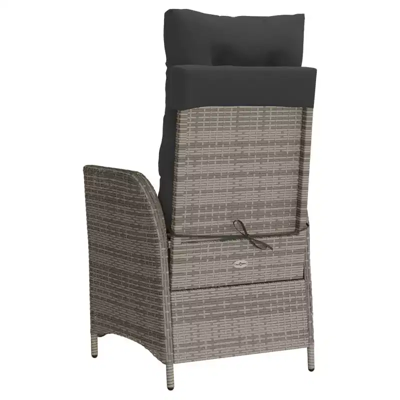 vidaXL 3 Piece Bistro Set with Cushions Brown Poly Rattan