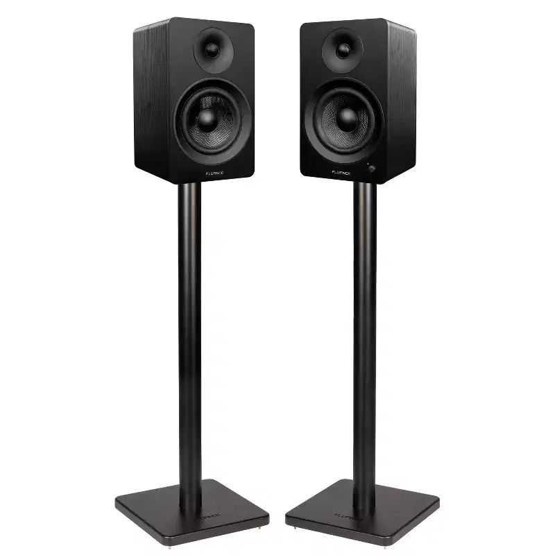 Fluance Ai61 Powered 2-Way 2.0 Stereo Bookshelf Speakers with 6.5 Drivers 120W Amp for Turntable Bluetooth w/ Stands