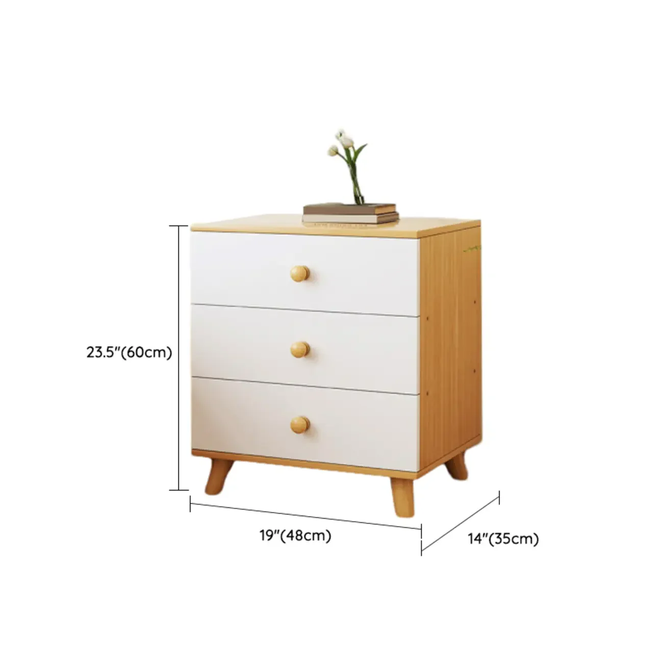 Modern Wooden Bedside Table with Dual Drawers
