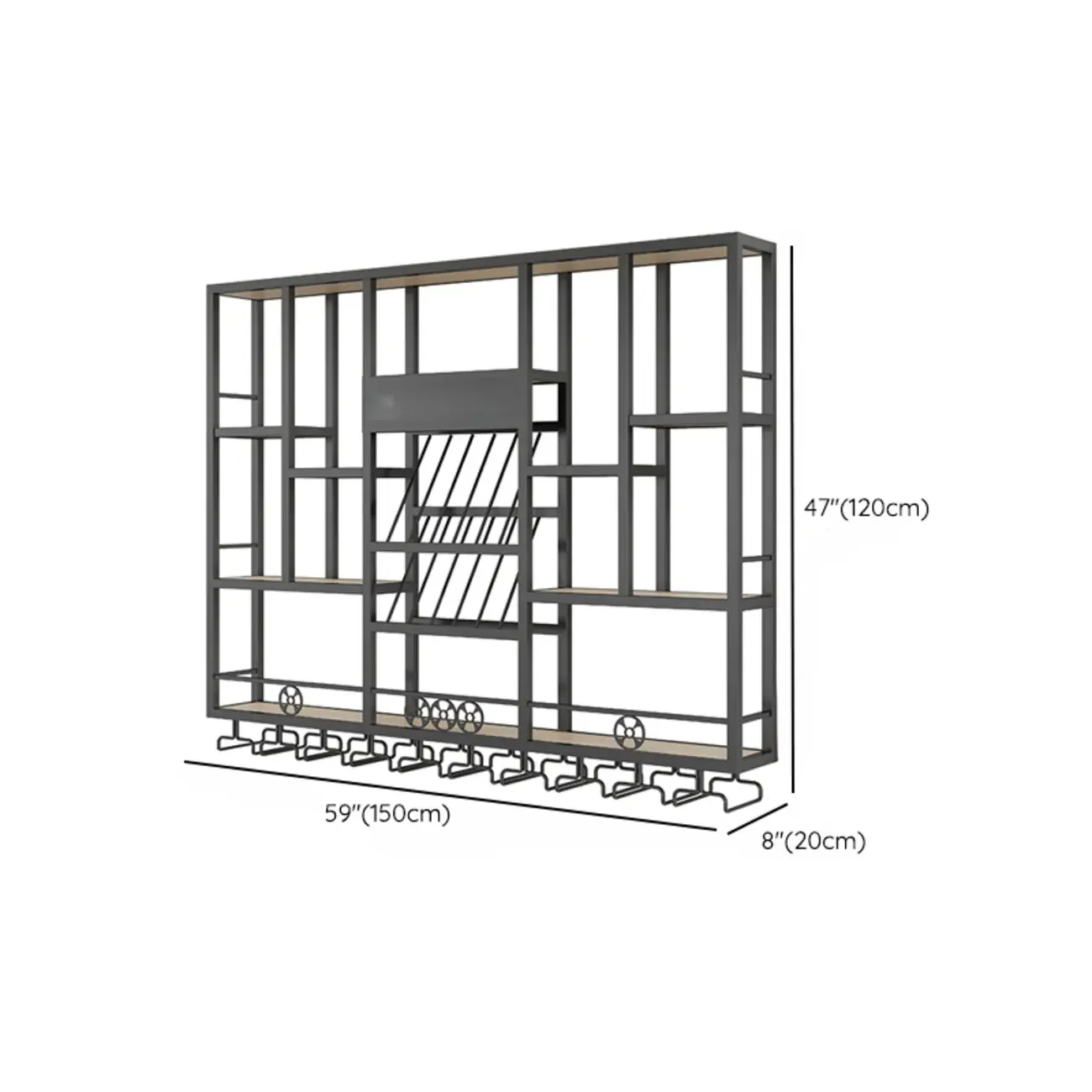 Wall-Mounted Metal Industrial Display Wine Rack