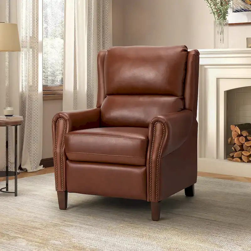 32.68 Wide Genuine Leather Manual Recliner