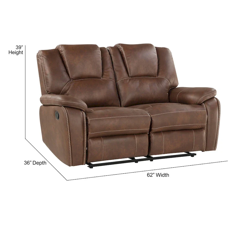 Kameryn Faux Leather Manual Reclining Loveseat