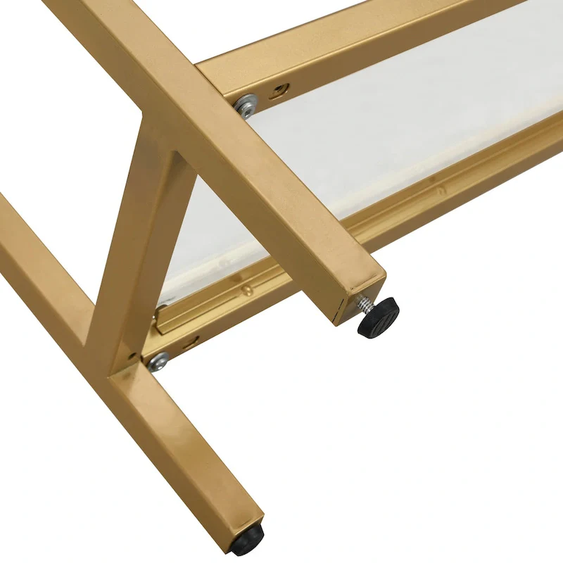 Carolina Living Chrysalis 3 Tier Glass Top Console Table - Gold