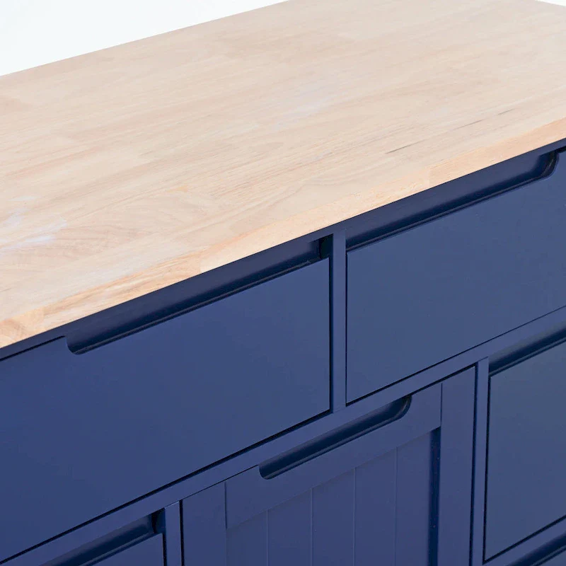 Kitchen Cart with Rubber Wood Countertop