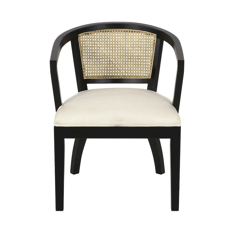 Cane Upholstered Rubberwood Dining Chair