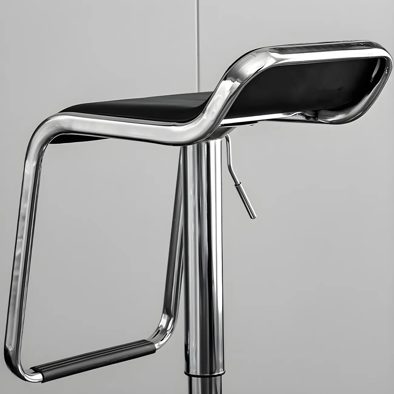 Modern Pedestal Swivel Bar Stool Adjustable Height Low Back Faux Leather