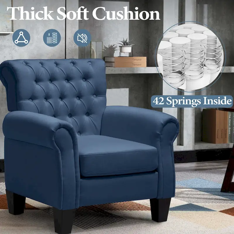 Accent Club Chair with Arms and Padded Seat