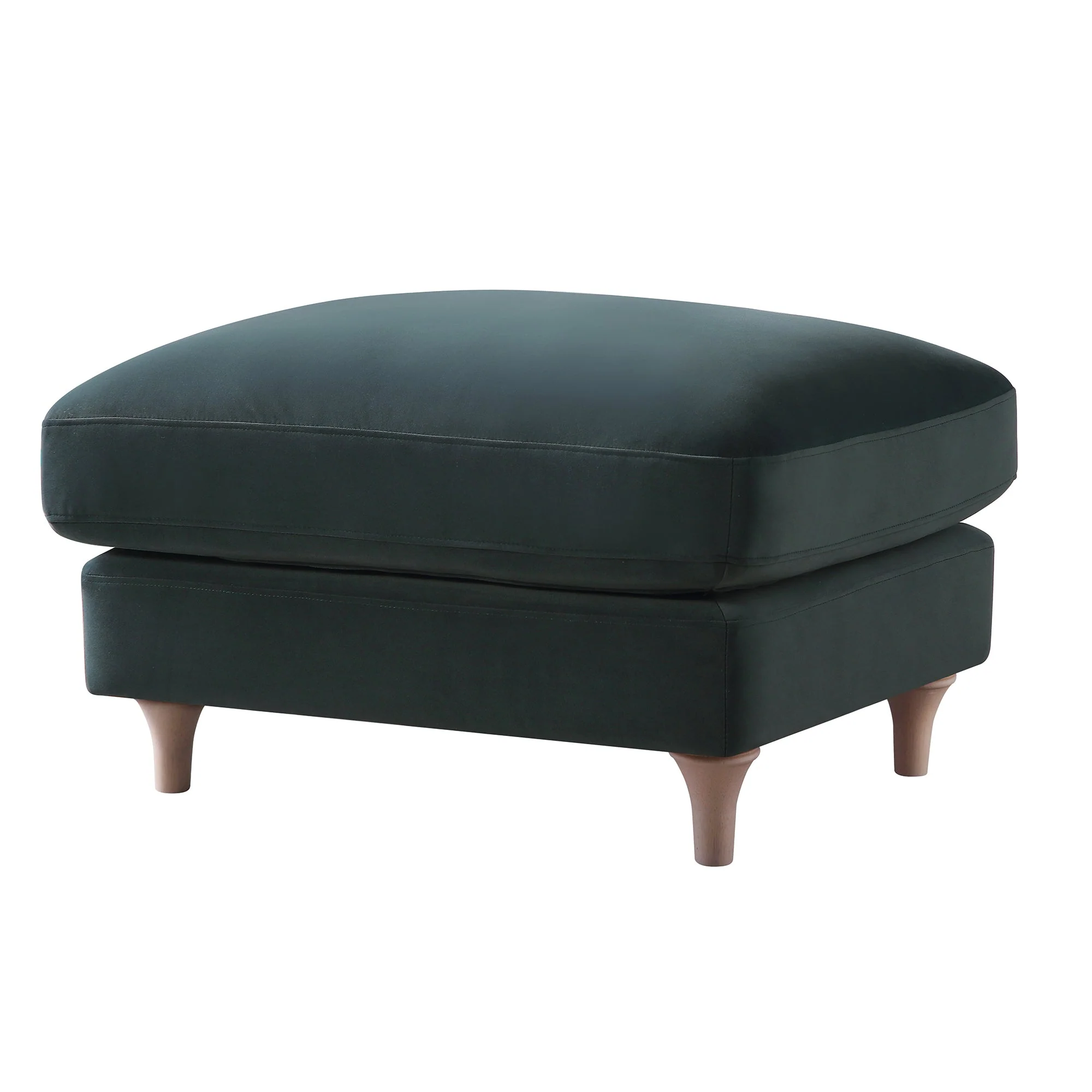 Aegean Blue Velvet Sofa, Footstool