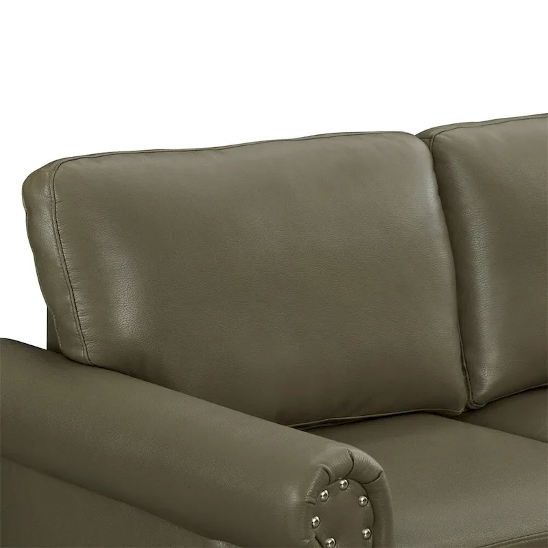 Classic Living Room Nails Sofa,Faux Leather