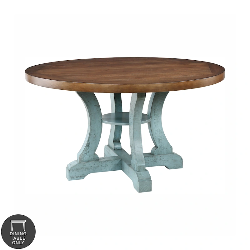 Furniture of America Sylmer Farmhouse 54-inch Wood Round Dining Table