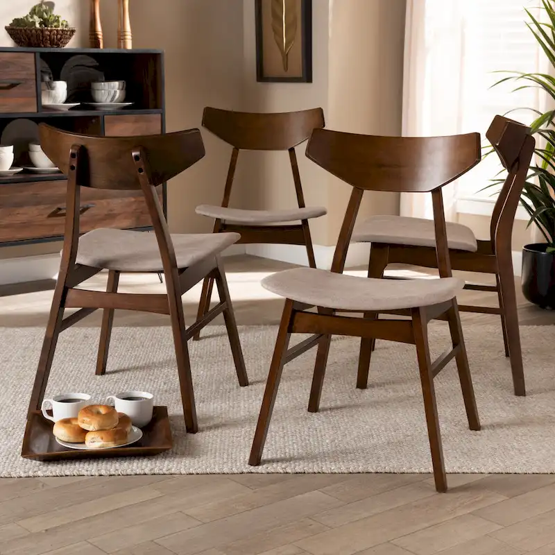 Mid-Century Modern Transitional 4-Piece Dining Chair Set