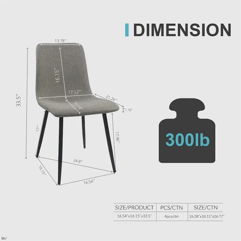 Modern Upholstered Dining Accent Chairs (Set of 4)