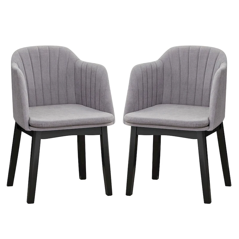 Gymax 2PCS Modern Dining Chairs Upholstered Velvet Accent Chairs w/