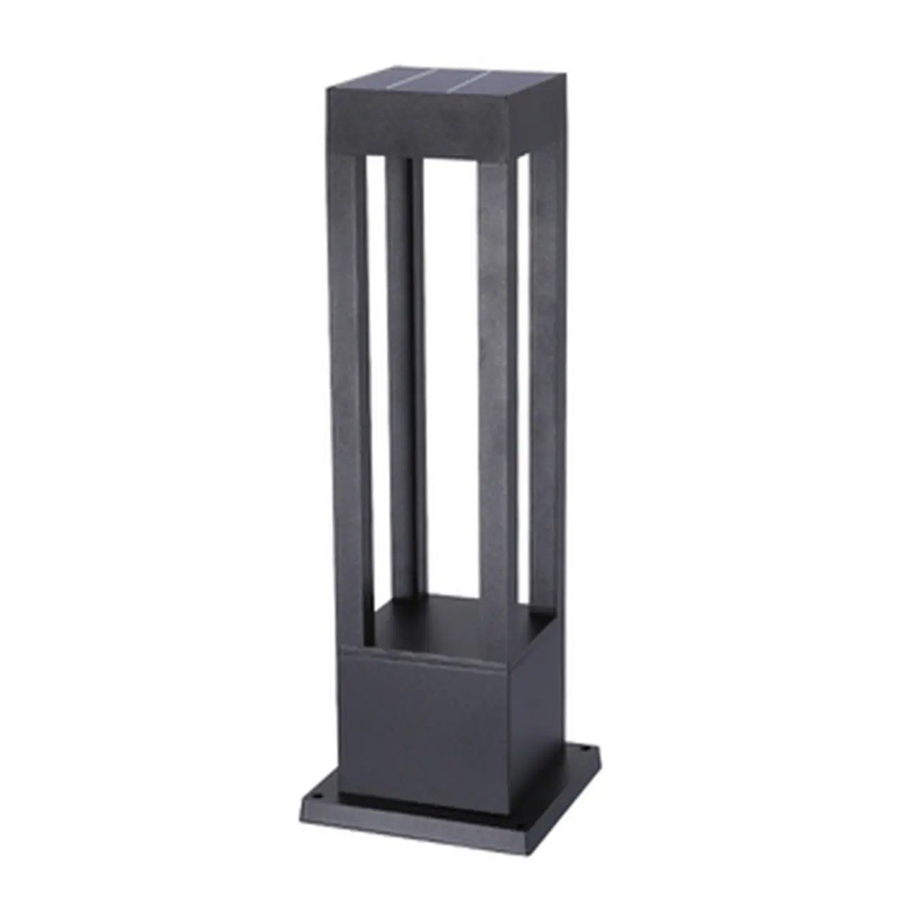 Metal Black Rectangle Frame Patio Post Cap Light