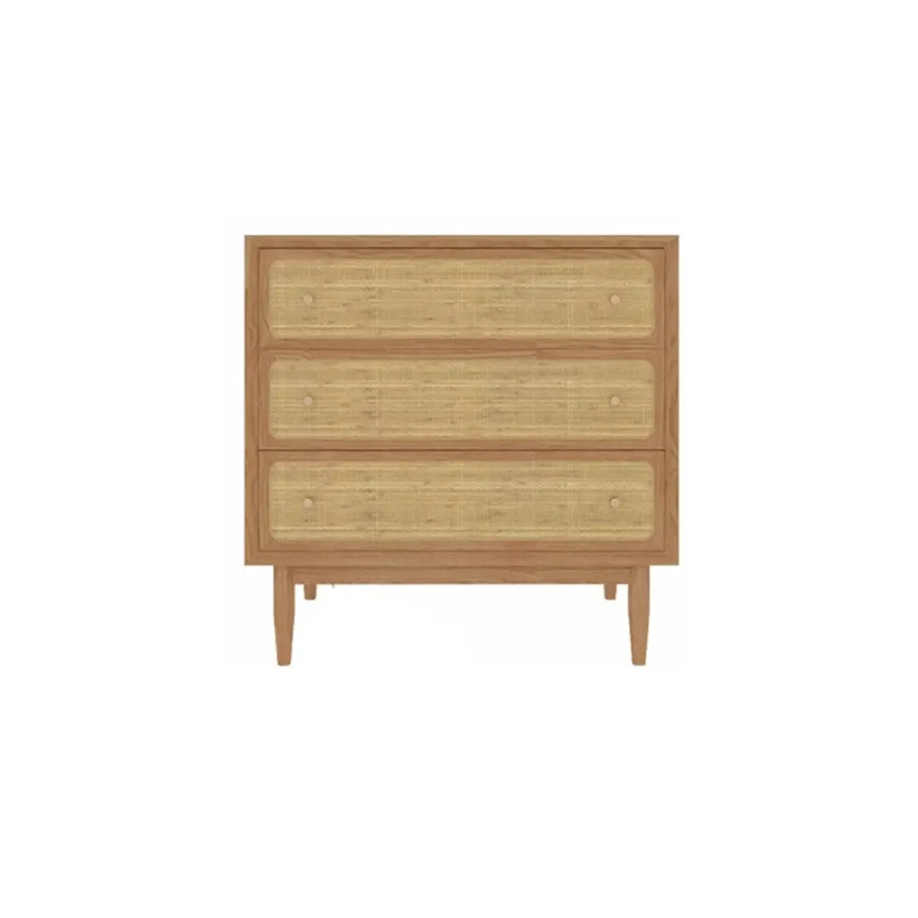 Tropical Wooden Dresser with Drawers and Gold Handles