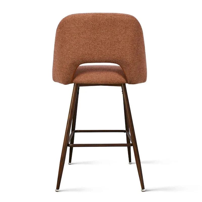 Upholstered Modern Bar Stool Walnut Leg