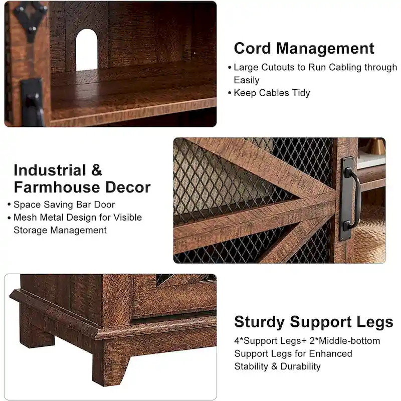 Industrial & Farmhouse TV Stand, Entertainment Center, TV Console