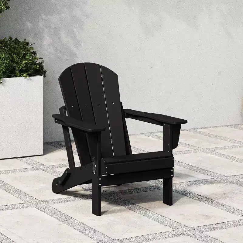 WestinTrends Malibu HDPE Outdoor Patio Folding Poly Adirondack Chair