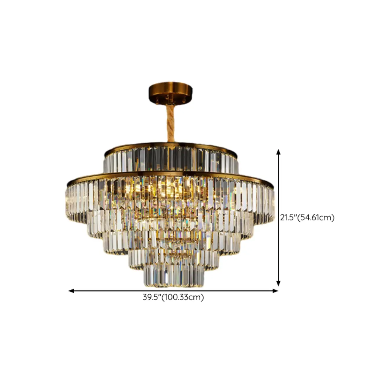 Luxury Crystal Gold Chandelier with Multi-Tiered Design