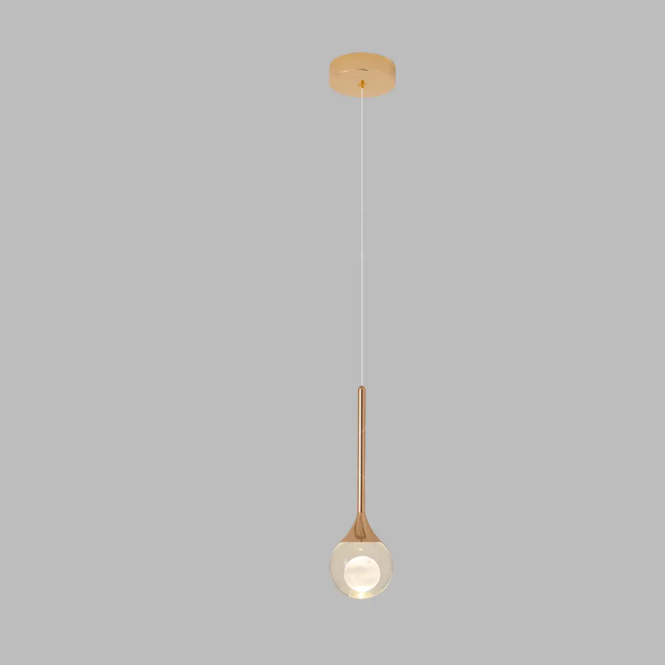 Minimalist Clear Crystal Globe Metal Pendant Light