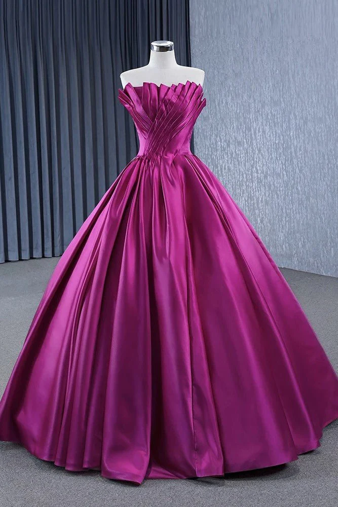 Quinceanera Dress Novelty A Line Satin Strapless Ball Gown Evening Dress