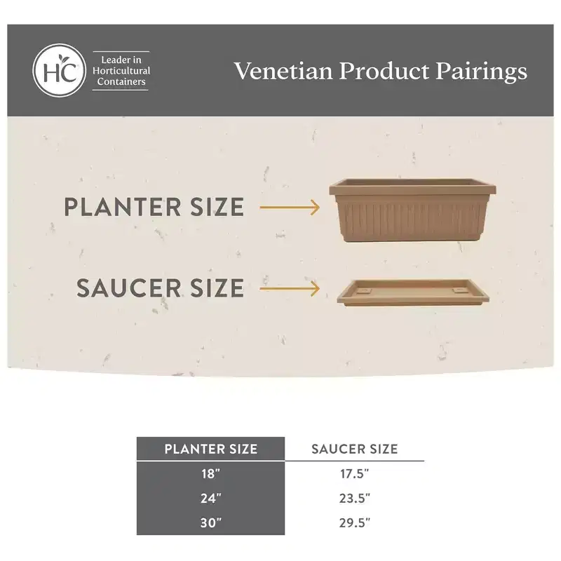 The HC Companies 18-Inch Venetian Window Planter Box with Drain Plug, Clay