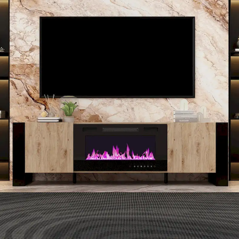 Entertainment Center with Fireplace Option:2 Flame Modes1500W 68.9W