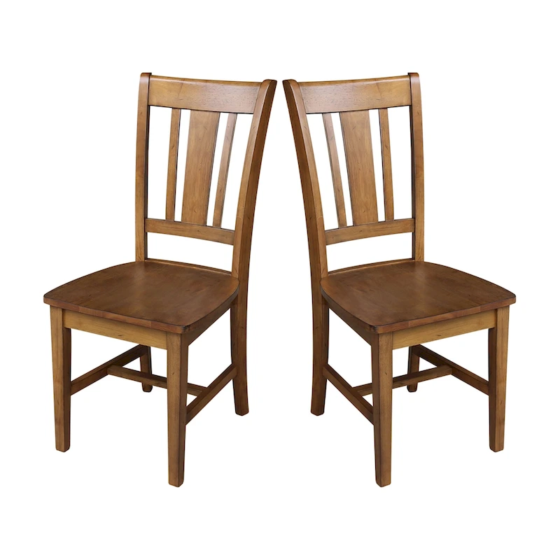 International Concepts Solid Wood San Remo Splatback Chairs, Set of 2