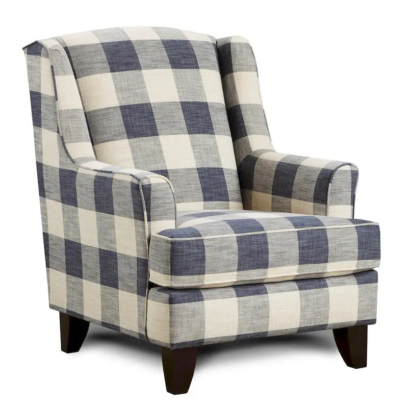 Yucatan Indigo Buffalo Check Accent Chair
