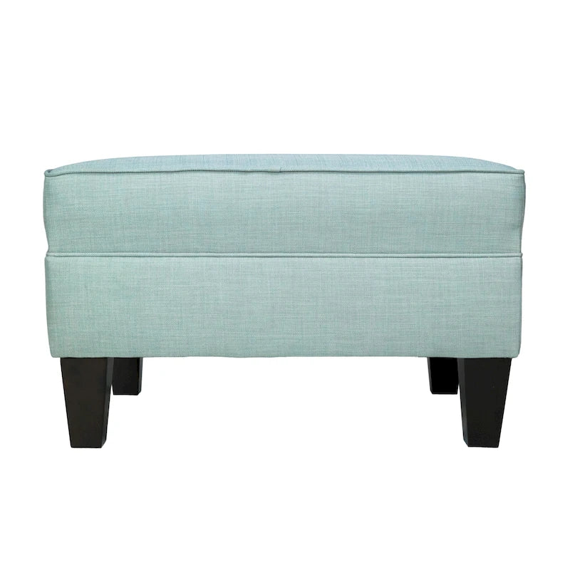 MJL Furniture Parker Fabric Upholstered Square Welted Ottoman