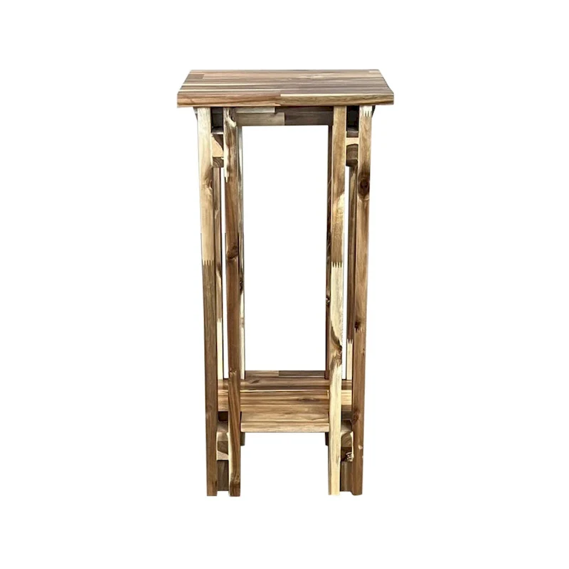 Acacia Wood Architectural Recliner Table with Shelf