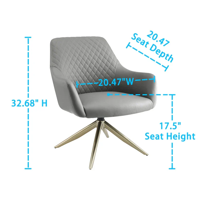 Art Leon Faux Leather Swivel Accent Arm Chair