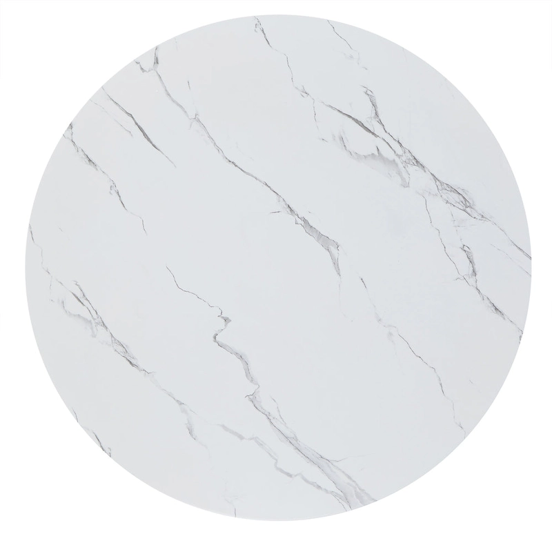 Saki 43 Wide Faux Marble Round Dining Table Set by iNSPIRE Q Modern